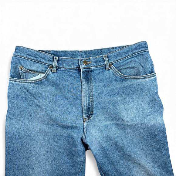 Vintage Lee Riders Jeans Mens 36x32 Medium Wash Straight Regular USA Made 80s - Picture 3 of 12
